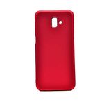 Elfia Samsung Galaxy J8 ile Uyumlu Kılıfı Silikon Mat Renkli Parmak İzi Bırakmayan Yumuşak İnce Kapak Prem Kırmızı