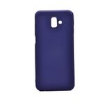 Elfia Samsung Galaxy J8 ile Uyumlu Kılıfı Silikon Mat Renkli Parmak İzi Bırakmayan Yumuşak İnce Kapak Prem Lacivert