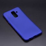 Elfia Samsung Galaxy J8 ile Uyumlu Kılıfı Silikon Mat Renkli Parmak İzi Bırakmayan Yumuşak İnce Kapak Prem Saks Mavi