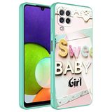 Elfia Samsung Galaxy M12 ile Uyumlu İç Kısım Kadife Kamara Korumalı Desenli Sert Silikon Kılıf, Epoksi No5