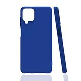 Elfia Samsung Galaxy M12 ile Uyumlu Kılıf Silikon Mat Pastel Renkli Yumuşak Parmak İzi Bırakmayan İnce Kapak Biy Mavi