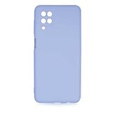 Elfia Samsung Galaxy M12 ile Uyumlu Kılıfı Silikon Esnek içi Kadife Kamera Lens Korumalı Mat Renkli İnce Tarz Kapak Mara Lila
