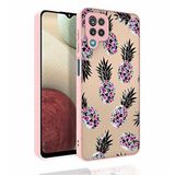 Elfia Samsung Galaxy M12 ile Uyumlu Parlak Desenli Kamera Korumalı Sert Silikon Kılıf, Nora No1