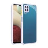 Elfia Samsung Galaxy M12 ile Uyumlu Şeffaf Silikon Kamera Korumalı Ve Kenarları Airbagli Kılıf, Mor
