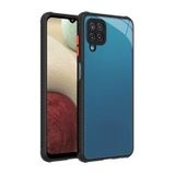 Elfia Samsung Galaxy M12 ile Uyumlu Şeffaf Silikon Kamera Korumalı Ve Kenarları Airbagli Kılıf, Siyah
