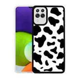 Elfia Samsung Galaxy M22 ile Uyumlu Desenli Kamera Lens Korumalı Silikon Kılıf, Cow No1
