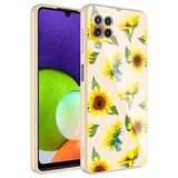 Elfia Samsung Galaxy M22 ile Uyumlu İç Kısım Kadife Kamara Korumalı Desenli Sert Silikon Kılıf, Epoksi No2