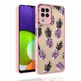 Elfia Samsung Galaxy M22 ile Uyumlu Parlak Desenli Kamera Korumalı Sert Silikon Kılıf, Nora No1