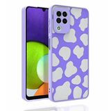 Elfia Samsung Galaxy M22 ile Uyumlu Parlak Desenli Kamera Korumalı Sert Silikon Kılıf, Nora No6