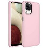 Elfia Samsung Galaxy M22 ile Uyumlu Silikon Kamera Korumalı Pastel Renkli Kılıf, Luna Pembe