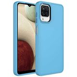Elfia Samsung Galaxy M22 ile Uyumlu Silikon Kamera Korumalı Pastel Renkli Kılıf, Luna Sierra Mavi