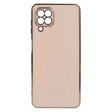 Elfia Samsung Galaxy M22 ile Uyumlu Silikon Mat Pastel Renkli Kamera Korumalı Kılıf, Bark Rose Gold