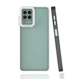 Elfia Samsung Galaxy M22 ile Uyumlu Silikon Mat Renk Kenarlı Kamera Lens Korumalı Kılıf, Mima Siyah