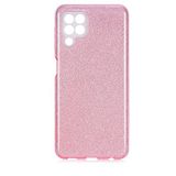 Elfia Samsung Galaxy M22 ile Uyumlu Silikon Parlak Simli İnce Kılıf, Rose Gold