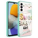 Elfia Samsung Galaxy M23 ile Uyumlu İç Kısım Kadife Kamara Korumalı Desenli Sert Silikon Kılıf, Epoksi No5
