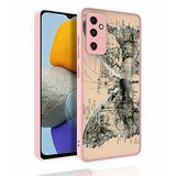 Elfia Samsung Galaxy M23 ile Uyumlu Parlak Desenli Kamera Korumalı Sert Silikon Kılıf, Nora No4