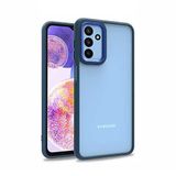 Elfia Samsung Galaxy M23 ile Uyumlu Şeffaf Kamera Korumalı Renkli Sert Silikon Kılıf, Mavi