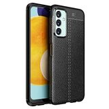 Elfia Samsung Galaxy M23 ile Uyumlu Silikon Deri Gör Auto Focus Kılıf, Siyah