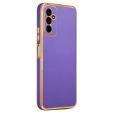 Elfia Samsung Galaxy M23 ile Uyumlu Silikon Mat Pastel Renkli Kamera Korumalı Kılıf, Bark Derin Mor
