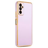 Elfia Samsung Galaxy M23 ile Uyumlu Silikon Mat Pastel Renkli Kamera Korumalı Kılıf, Bark Lila