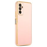 Elfia Samsung Galaxy M23 ile Uyumlu Silikon Mat Pastel Renkli Kamera Korumalı Kılıf, Bark Rose Gold