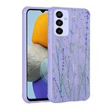 Elfia Samsung Galaxy M23 ile Uyumlu Silikon Simli Kamera Korumalı Desenli Kılıf, Popy Dallar