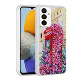 Elfia Samsung Galaxy M23 ile Uyumlu Silikon Simli Kamera Korumalı Desenli Kılıf, Popy Kulübe