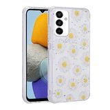 Elfia Samsung Galaxy M23 ile Uyumlu Silikon Simli Kamera Korumalı Desenli Kılıf, Popy Papatya
