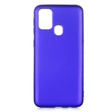 Elfia Samsung Galaxy M31 ile Uyumlu Kılıfı Silikon Mat Renkli Parmak İzi Bırakmayan Yumuşak İnce Kapak Prem Saks Mavi