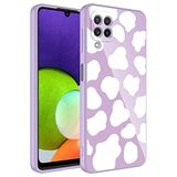 Elfia Samsung Galaxy M32 ile Uyumlu İç Kısım Kadife Kamara Korumalı Desenli Sert Silikon Kılıf, Epoksi No6