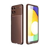 Elfia Samsung Galaxy M32 ile Uyumlu Kılıf Silikon Karbon İnce Esnek Lens Korumalı Tarz Mat Parmak İzi Bırakmayan Kapak Negro Kahverengi