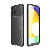 Elfia Samsung Galaxy M32 ile Uyumlu Kılıf Silikon Karbon İnce Esnek Lens Korumalı Tarz Mat Parmak İzi Bırakmayan Kapak Negro Siyah