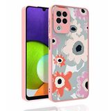Elfia Samsung Galaxy M32 ile Uyumlu Parlak Desenli Kamera Korumalı Sert Silikon Kılıf, Nora No5