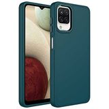 Elfia Samsung Galaxy M32 ile Uyumlu Silikon Kamera Korumalı Pastel Renkli Kılıf, Luna Koyu Yeşil