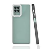 Elfia Samsung Galaxy M32 ile Uyumlu Silikon Mat Renk Kenarlı Kamera Lens Korumalı Kılıf, Mima Siyah