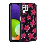 Elfia Samsung Galaxy M32 ile Uyumlu Silikon Simli Kamera Korumalı Desenli Kılıf, Popy Çiçek