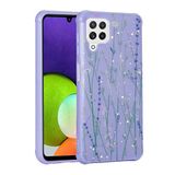 Elfia Samsung Galaxy M32 ile Uyumlu Silikon Simli Kamera Korumalı Desenli Kılıf, Popy Dallar