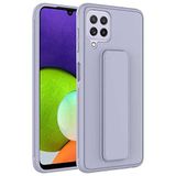 Elfia Samsung Galaxy M32 ile Uyumlu Silikon Standlı Mat Renkli Kılıf, Qstand Gri