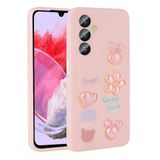 Elfia Samsung Galaxy M34 5G ile Uyumlu Figürlü Kamera Korumalı Silikon Kılıf, Pembe