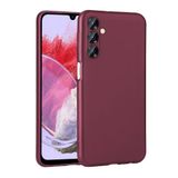 Elfia Samsung Galaxy M34 5G ile Uyumlu Kılıfı Silikon Mat Renkli Parmak İzi Bırakmayan Yumuşak İnce Kapak Prem Mürdüm
