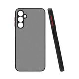 Elfia Samsung Galaxy M34 5G ile Uyumlu Silikon Kamera Korumalı Renkli Mat Kılıf, Hux Siyah