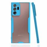 Elfia Samsung Galaxy Note 20 Ultra ile Uyumlu Silikon Kılıf Şeffaf Kamera Lens Korumalı Yumuşak İnce Kapak Parfen Mavi