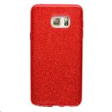 Elfia Samsung Galaxy Note 5 ile Uyumlu Silikon Parlak Simli İnce Kılıf, Kırmızı