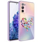 Elfia Samsung Galaxy S20 FE ile Uyumlu İç Kısım Kadife Kamara Korumalı Desenli Sert Silikon Kılıf, Epoksi No1