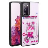 Elfia Samsung Galaxy S20 FE ile Uyumlu Kamera Lens Korumalı Parlak Kabartma Desen Figürlü Silikon Kılıf, Amas Beyaz