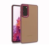 Elfia Samsung Galaxy S20 FE ile Uyumlu Şeffaf Kamera Korumalı Renkli Sert Silikon Kılıf, Kırmızı