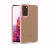 Elfia Samsung Galaxy S20 FE ile Uyumlu Şeffaf Kamera Korumalı Renkli Sert Silikon Kılıf, Rose Gold