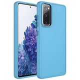 Elfia Samsung Galaxy S20 FE ile Uyumlu Silikon Kamera Korumalı Pastel Renkli Kılıf, Luna Sierra Mavi