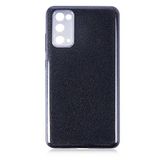 Elfia Samsung Galaxy S20 FE ile Uyumlu Silikon Parlak Simli İnce Kılıf, Siyah