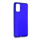 Elfia Samsung Galaxy S20 Plus ile Uyumlu Kılıfı Silikon Mat Renkli Parmak İzi Bırakmayan Yumuşak İnce Kapak Prem Saks Mavi